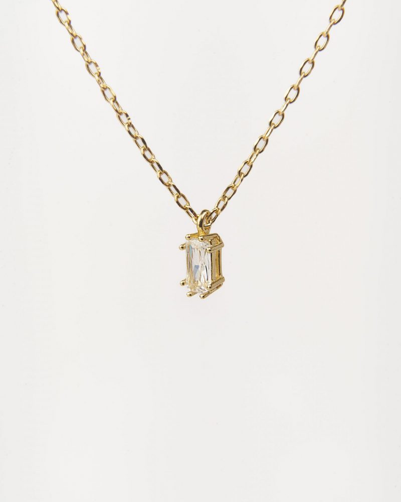 DEMARCA drop stone gold necklace