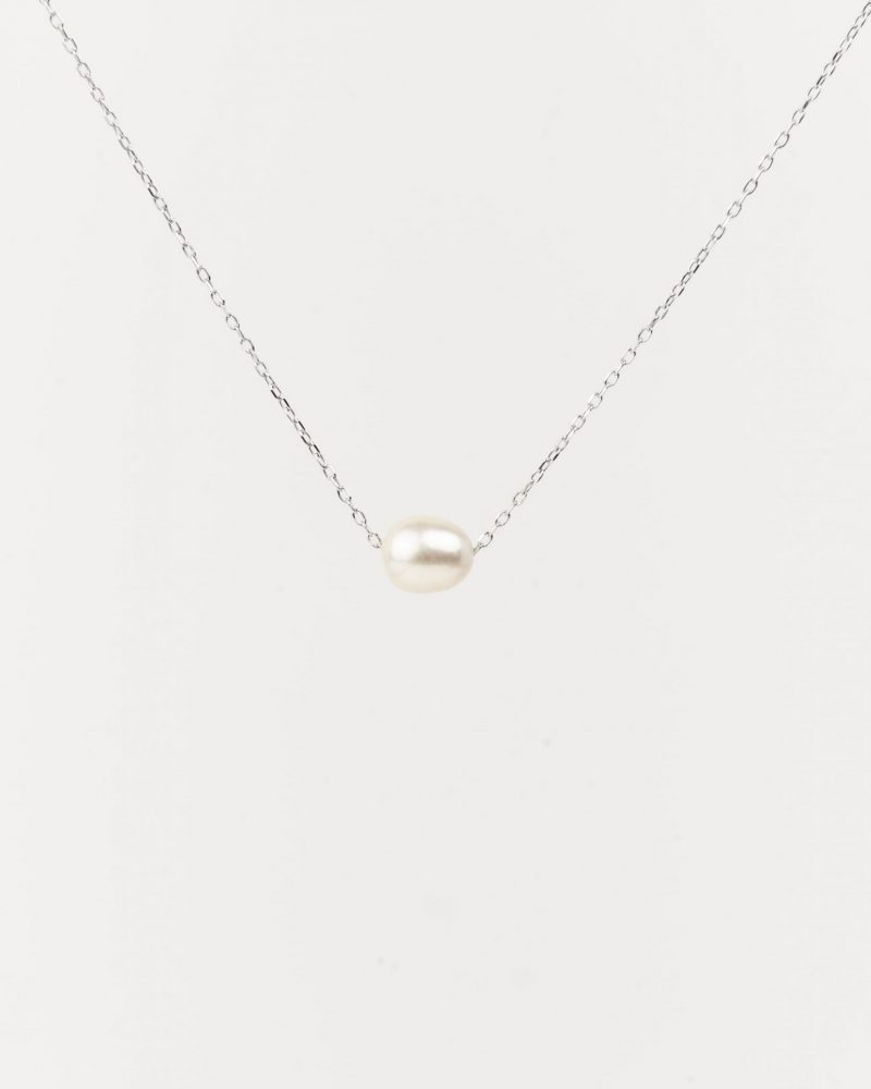 DEMARCA necklace silver pearl simple
