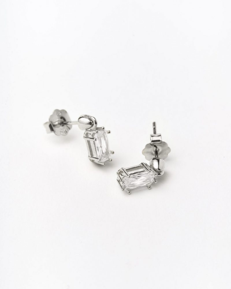 DEMARCA silver earrings white stone