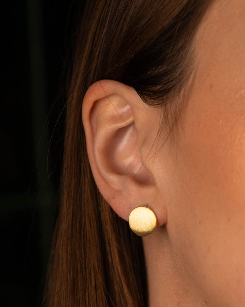 brincos de prata 925 dourado satinados da DEMARCA, silver earrings goldplated in silver 925 perfect for womens