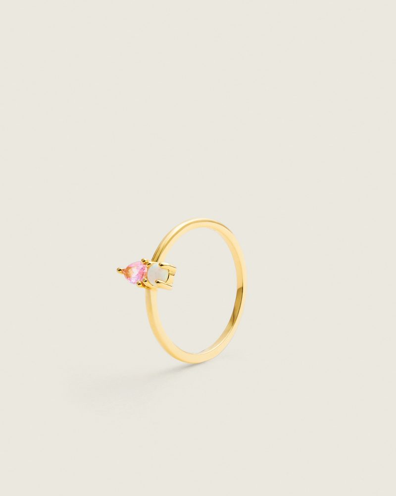 anel de prata 925 com pedras bi-color demarca jewellery