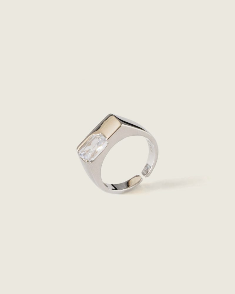 Beth Clear Ring rodeado prata 925 demarca