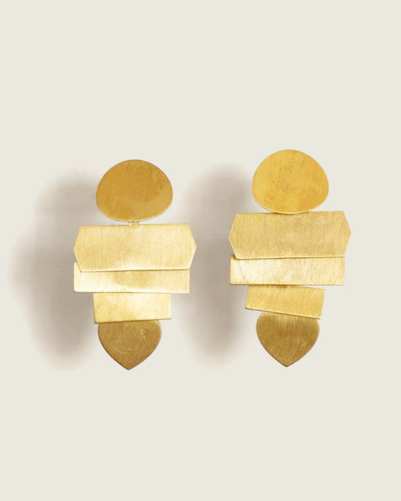 Geometric Earrings Silver gold prata 925 demarca