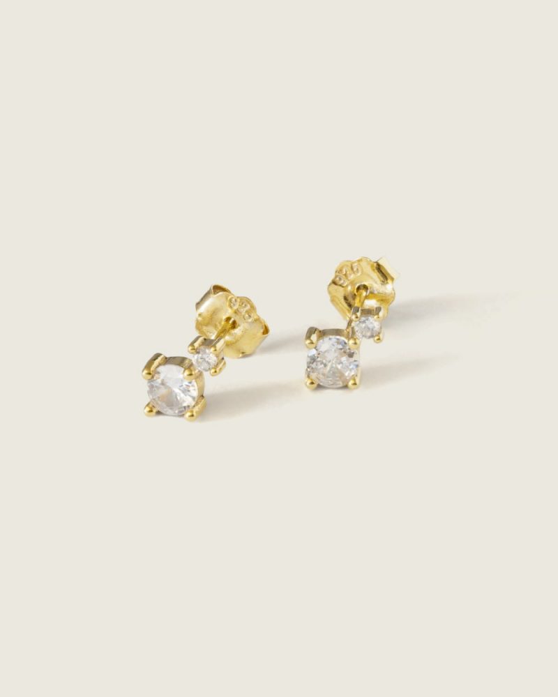 Little Silver Earrings dourado prata 925 demarca