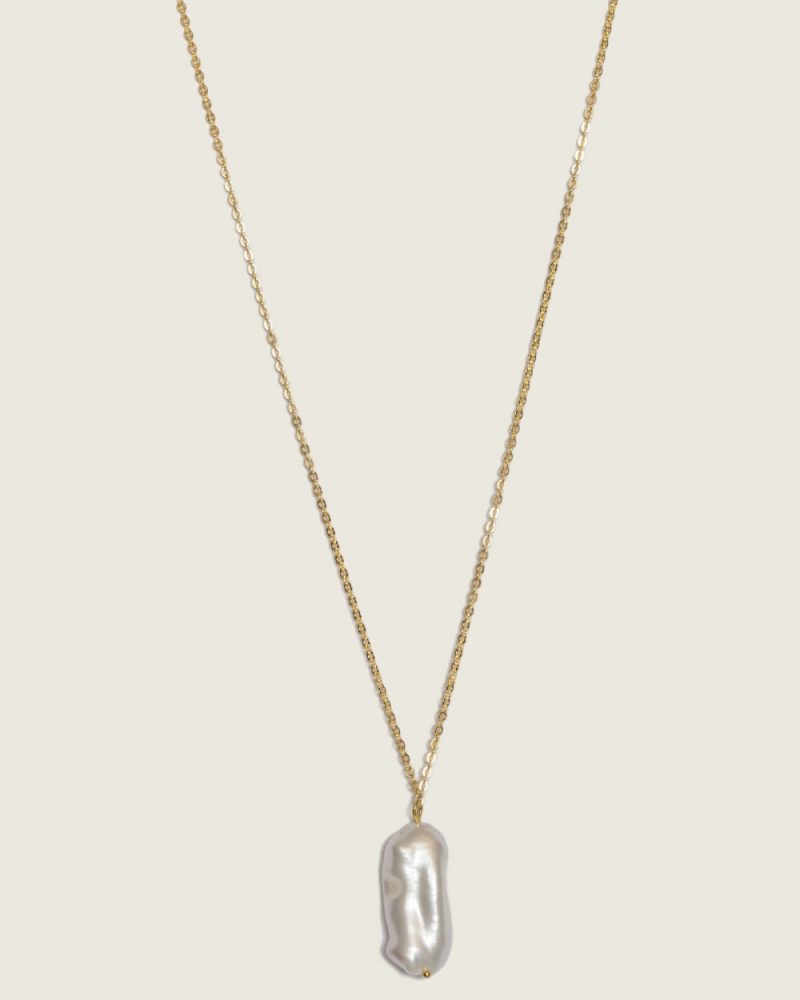 Pearl Drop Necklace dourado prata 925 demarca