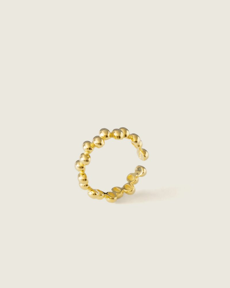 Round Ring dourado prata 925 demarca