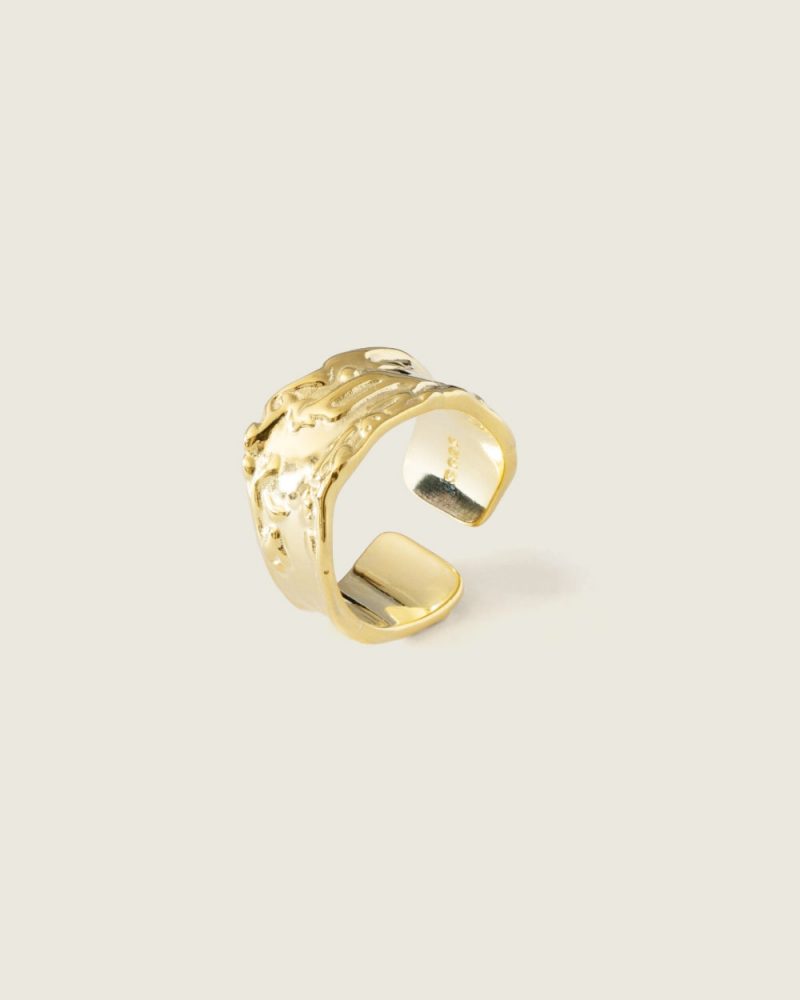 Simple Massive Ring dourado prata 925 demarca