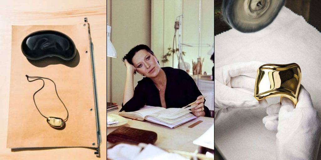 Elsa Peretti revolucionou o design de joias com formas orgânicas e uma abordagem minimalista que se tornou a assinatura da Tiffany & Co. A sua pulseira Bone Cuff tornou-se um ícone de força e elegância. 