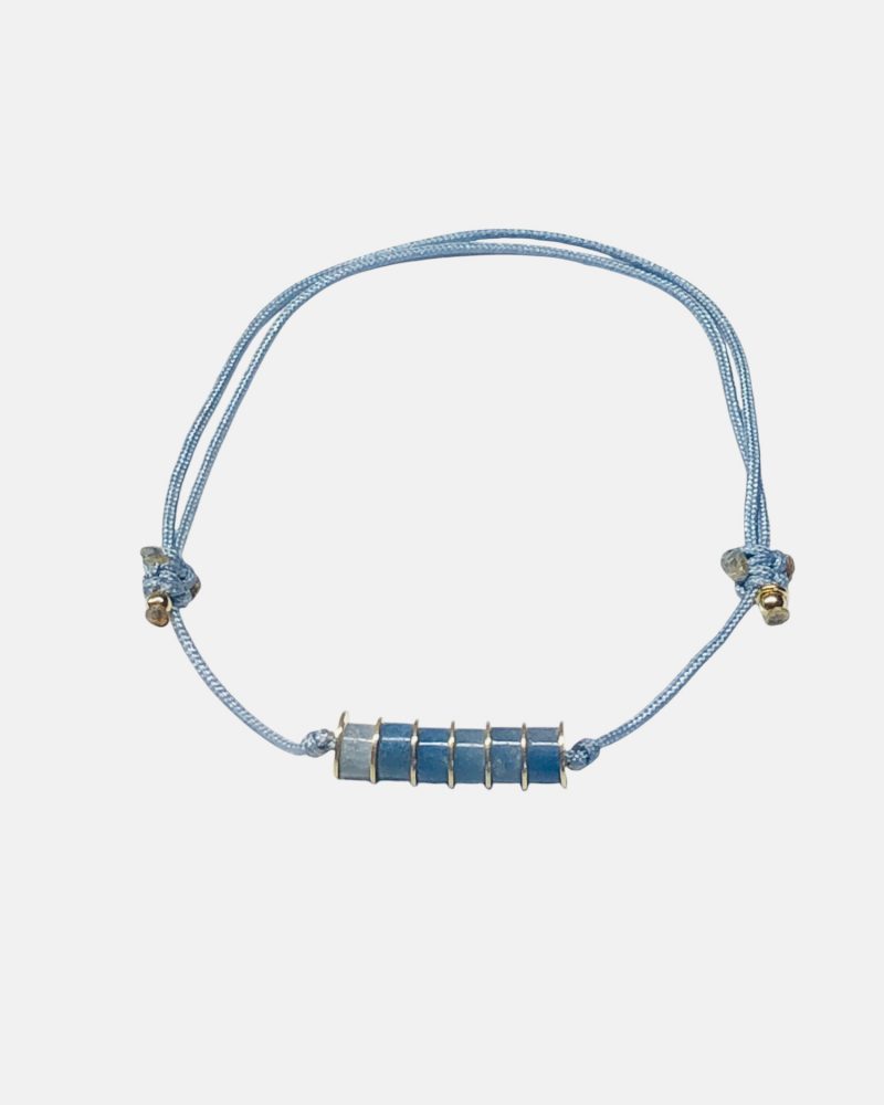 Blue Chalcedony Silk pulseira de seda