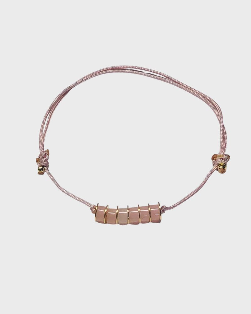 Pink Opal Silk pulseira de seda