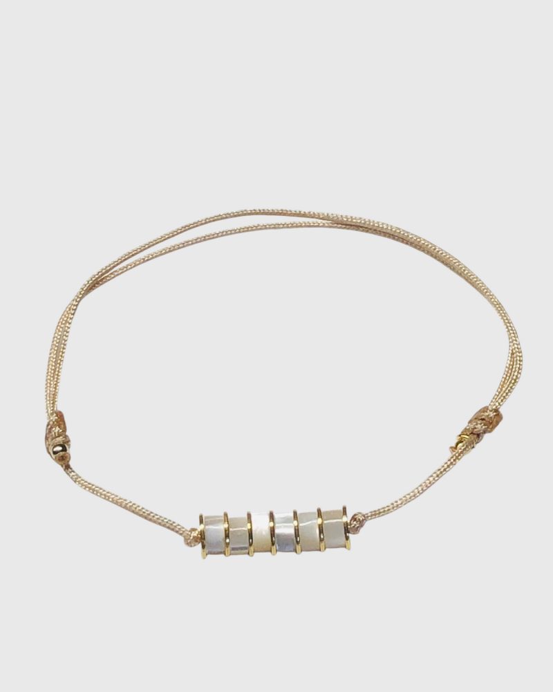 Mother Pearl Silk pulseira de seda