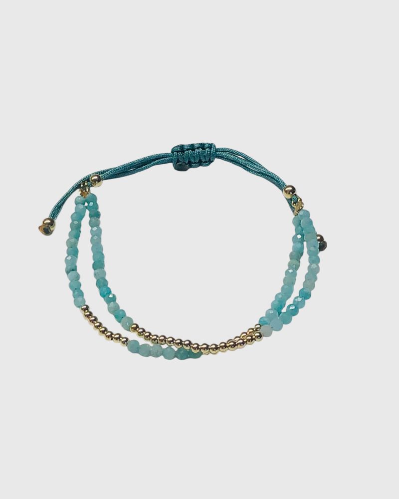 Aquamarine Silk pulseira de prata