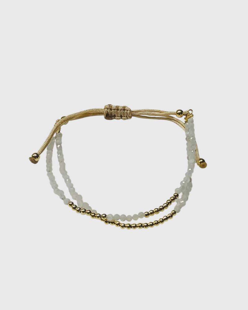 Moonstone Silk pulseira de prata
